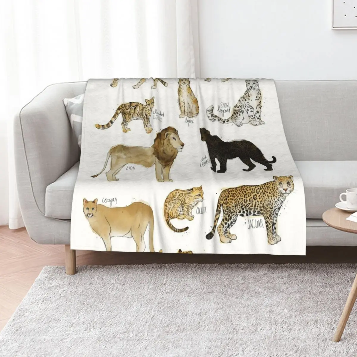 

Wild Cats Throw Blanket valentine gift ideas Flannel Thins Sofa Quilt Blankets