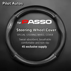 For Toyota For Passo Steering Wheel Cover Genuine Leather Carbon Fiber Summer Winter Women Man