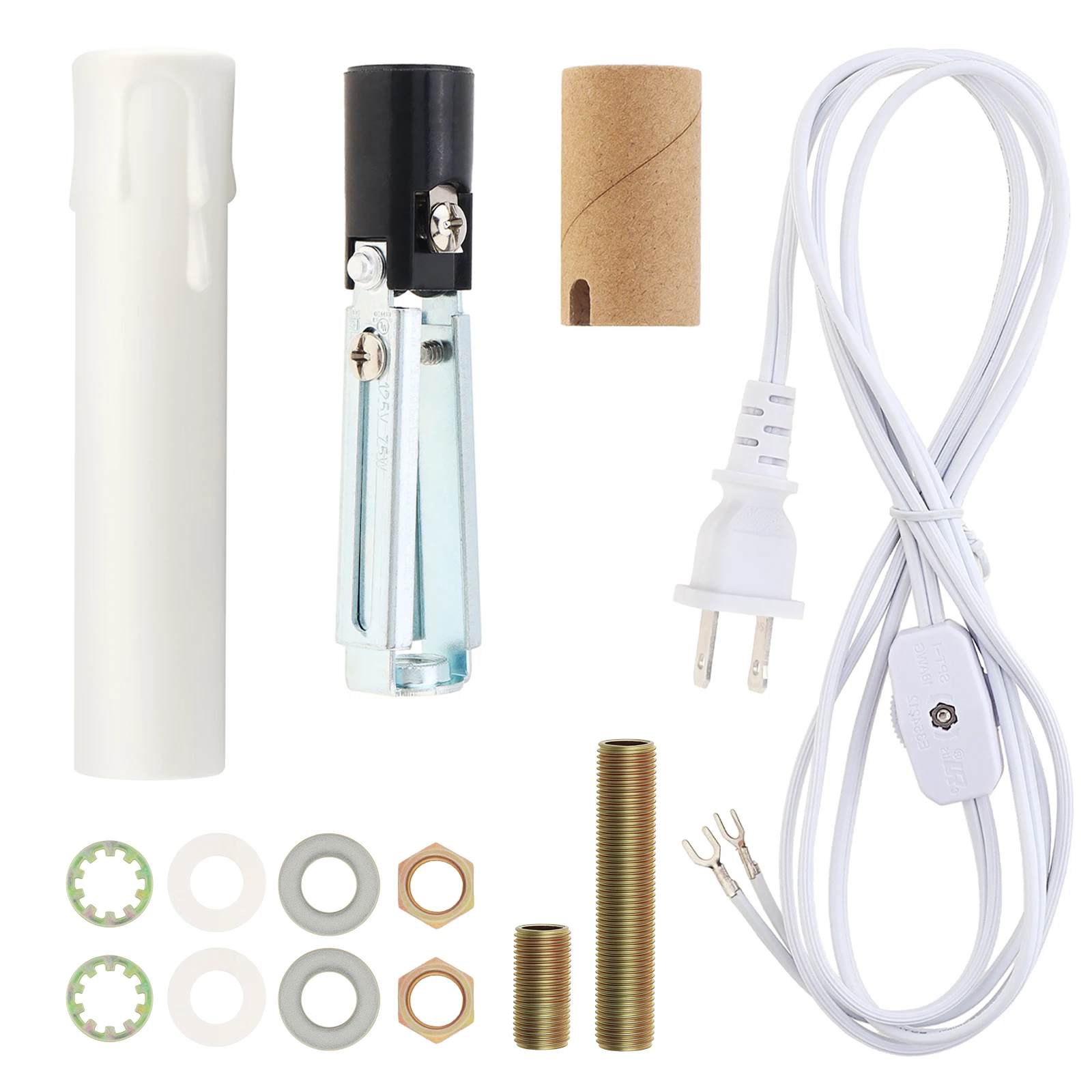 E12 Candelabra Light Repair Socket Kit Candelabra Base Socket Wiring Set Night Light Rewire Kit, E12 Candelabra Light Kit