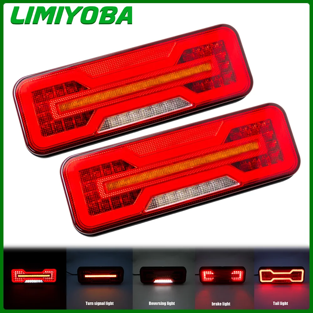 

1Set 12V 24V Rear LED Taillight Turn Signal Brake Lights Reverse Flowing Lamp Waterproof Trailer Truck Tractor Caravan Reflector