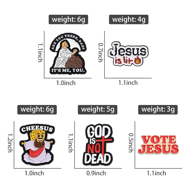 Jesus Series GOD IS GOOD All The Time Enamel Pins JESUS FREAK CLUB Decorative Brooches Lapel Badges Jewelry Gift for Friends