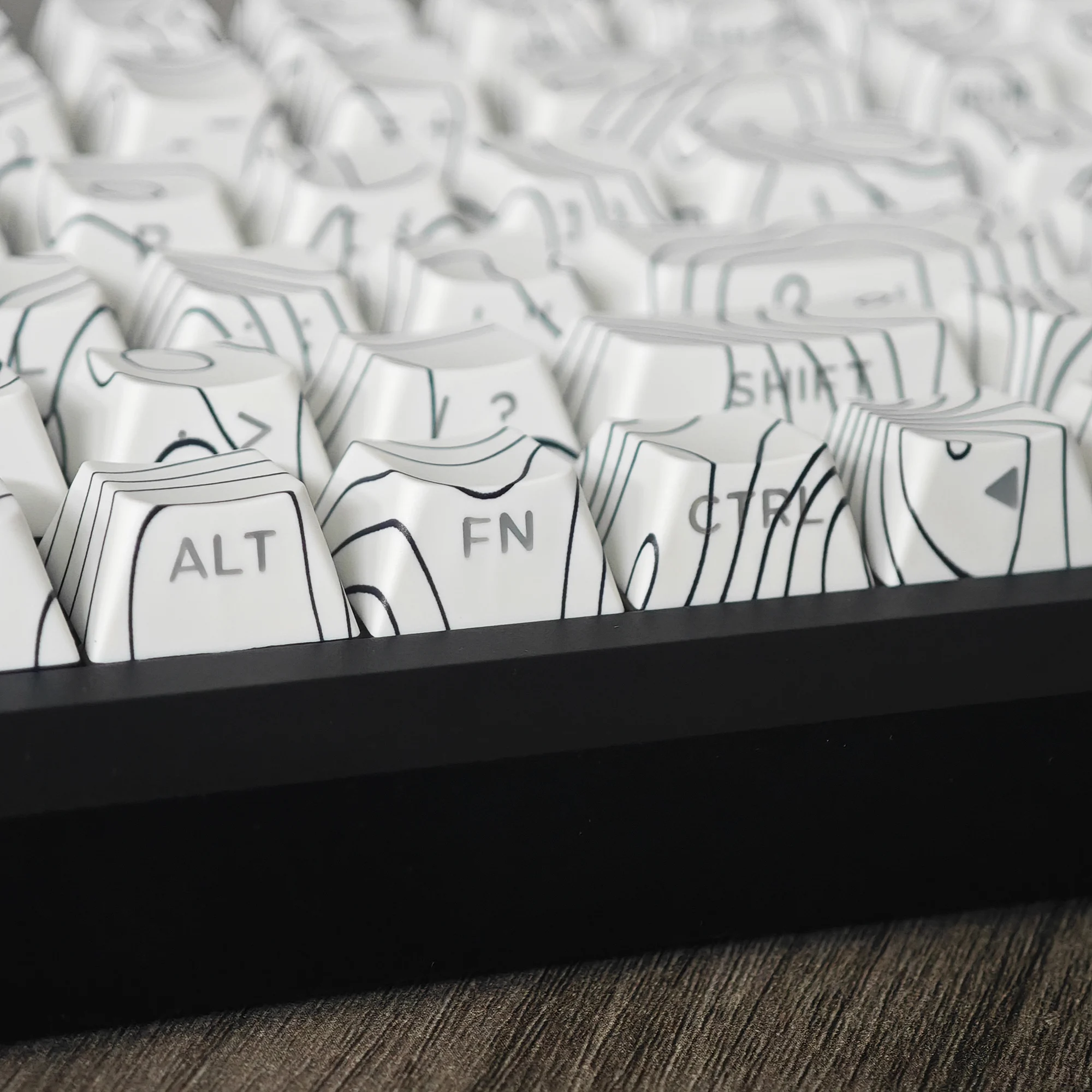 Imagem -05 - Ymdk-doubleshot Sidelit Keycap Linha de Contorno Branco 130 Cereja Perfil Pbt Teclado Mecânico 104 96 87 84 68 61 mx