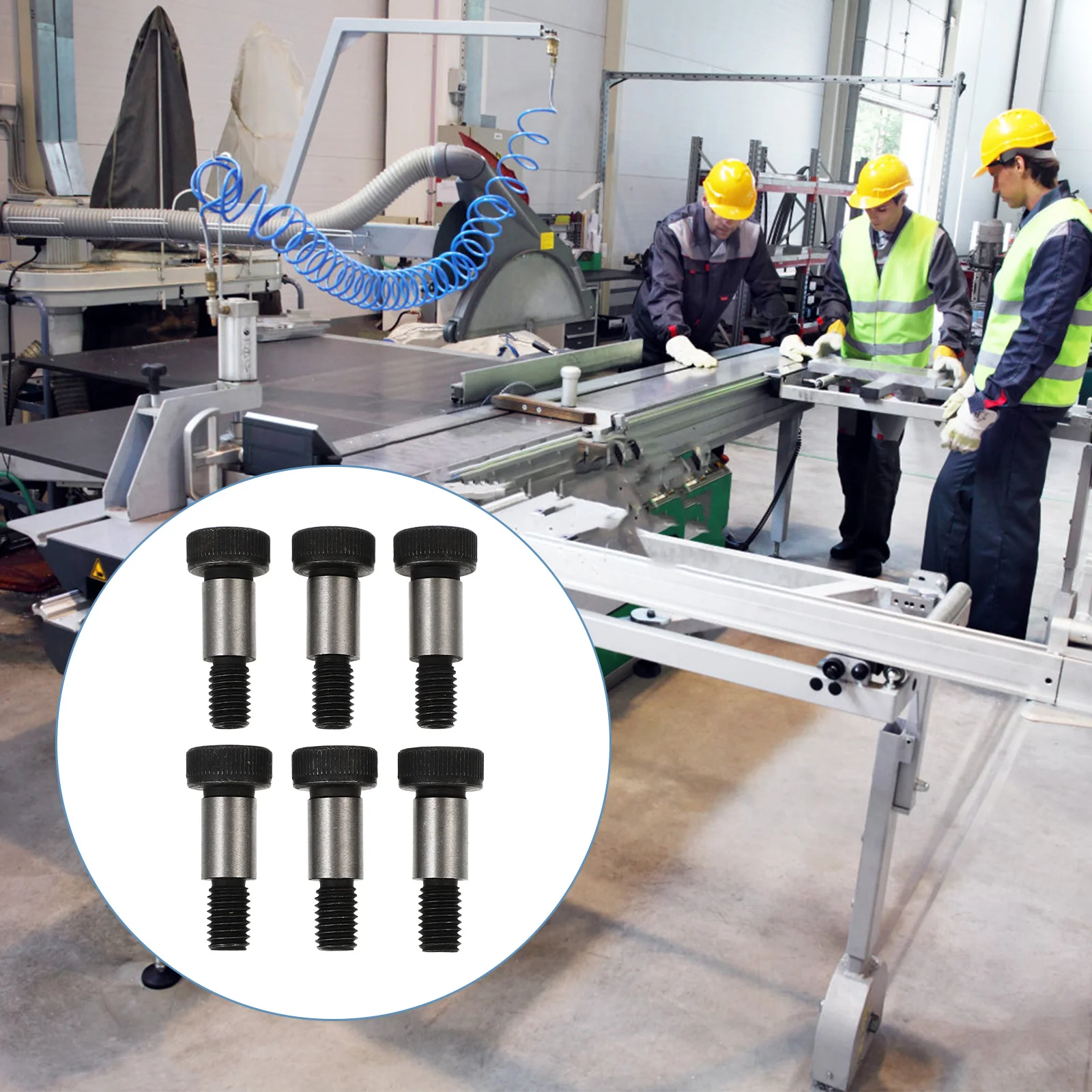 1Set Hex Shoulder Screws Standard Round Shape Durable Carbon Steel Rustproof Practical Shoulder Bolts for Repair