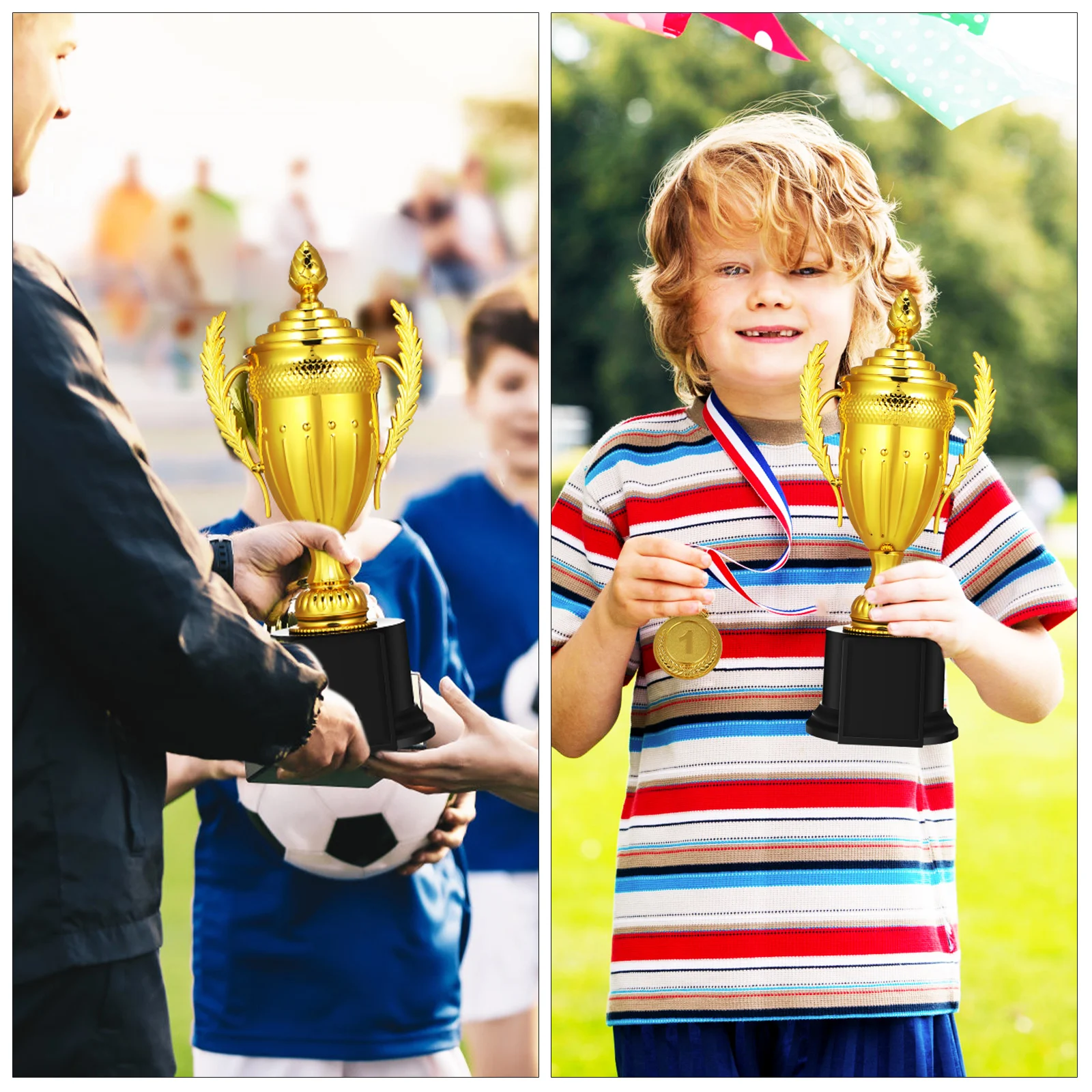 

Plastic Trophy Cup with Lid 27cm Large Size for Sports Awards Ceremonies Business Functions Winner Prize Decor Showpiece