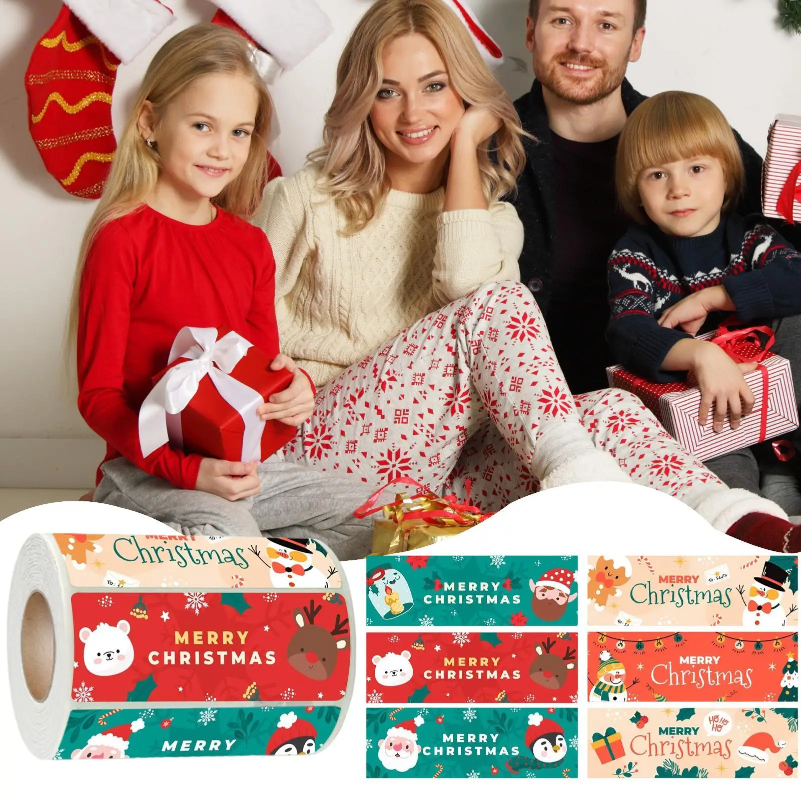

Christmas Stickers For Crafts 300 Pieces Christmas Labels Roll Decor Wrapping Labels Decal For Party Gathering Family Office