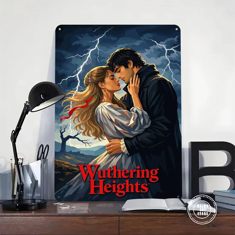 Wuthering Heights Book Cover 3D Texture Metal Poster Customized Wall Art Tin Sign Gift for Mancave Living Room Decoration Man