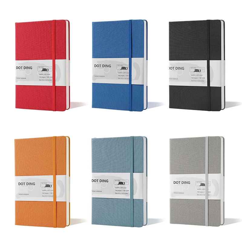 レザーカバー BUJO プランナージャーナル ドット グリッド ページ A5 サイズ 80 枚 100 GSM アイボリー ホワイト ペーパー ノートブック ドット