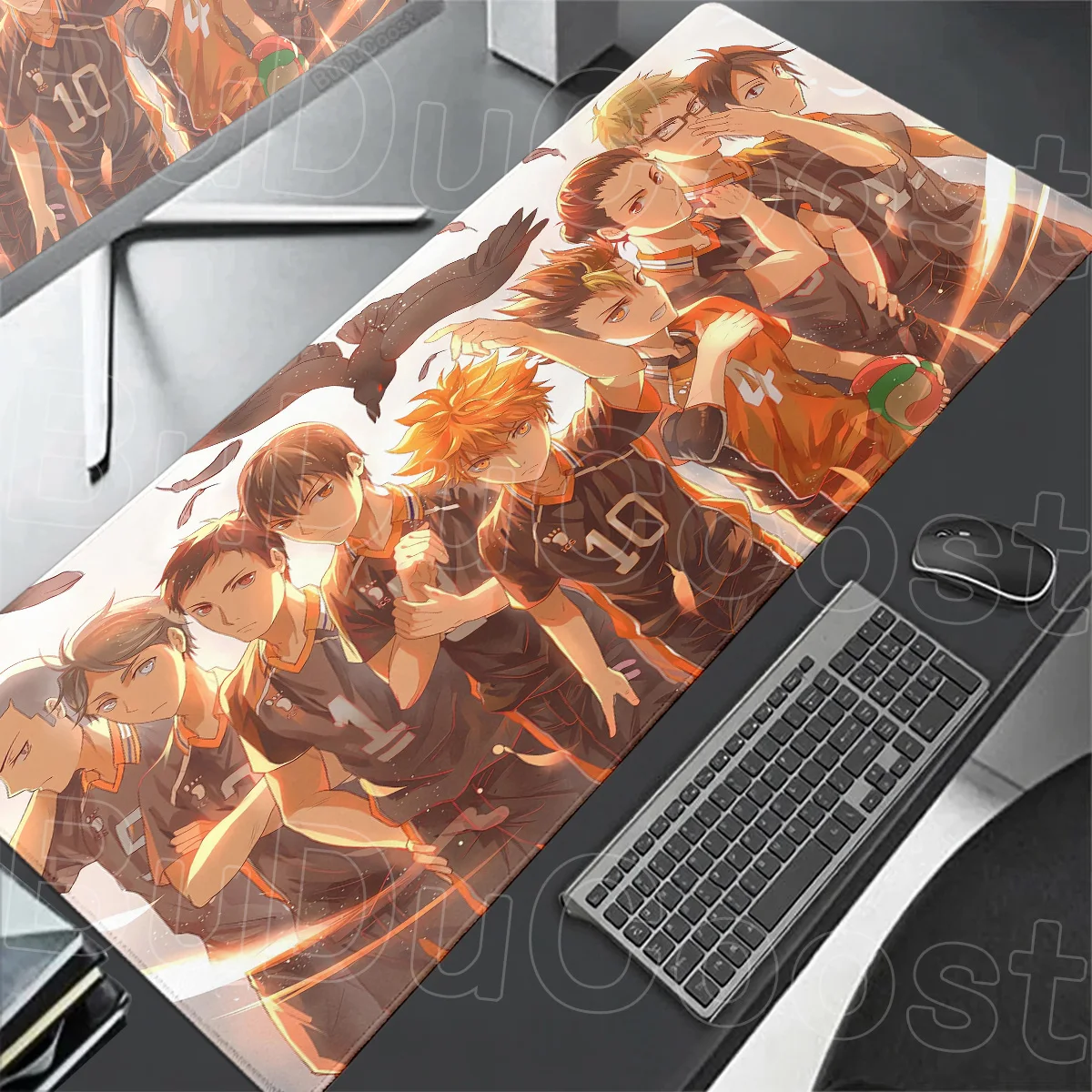Anime Haikyuu Gaming Mouse Pad with Stitch Edge For Computer Gamer Table Decoration XXL Office Keyboard Mat Washable Rubber Rugs