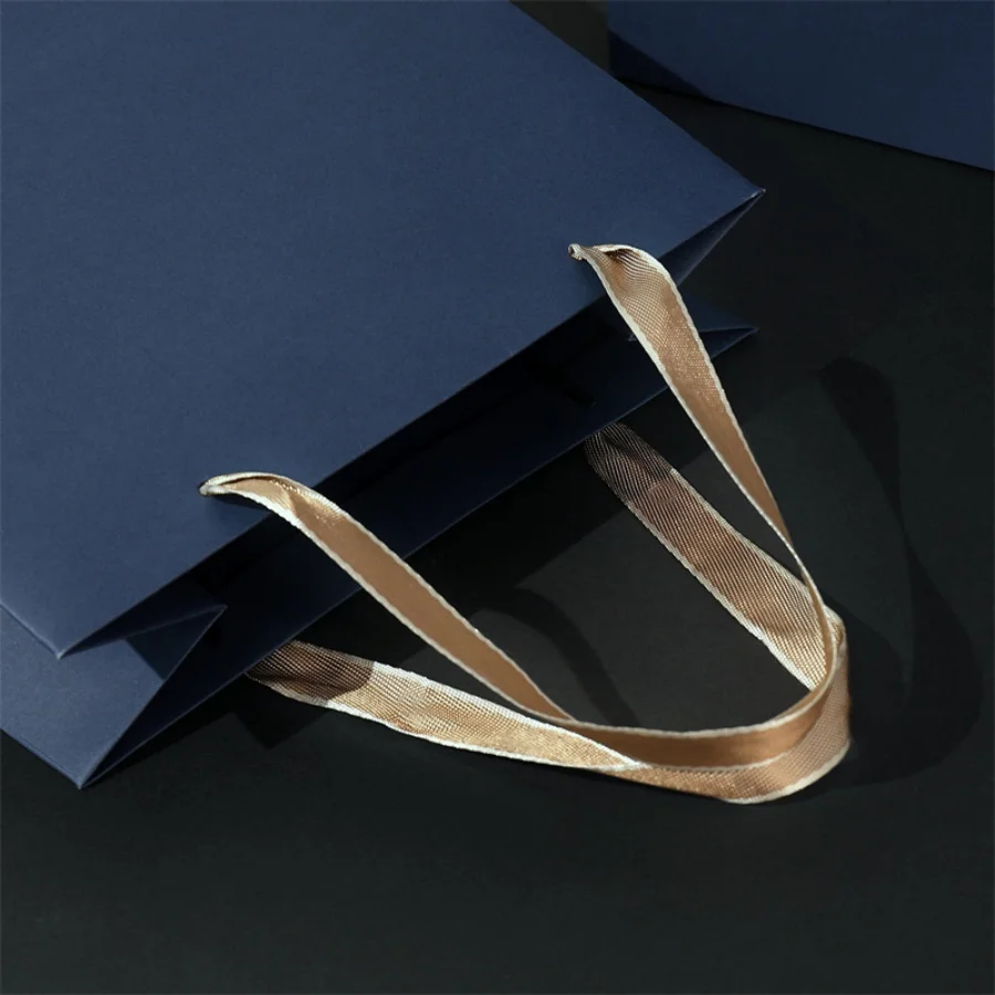 3pcs gift packaging bags retro navy paper bags fashionable business handbags clothing stores jewelry stores gift bags