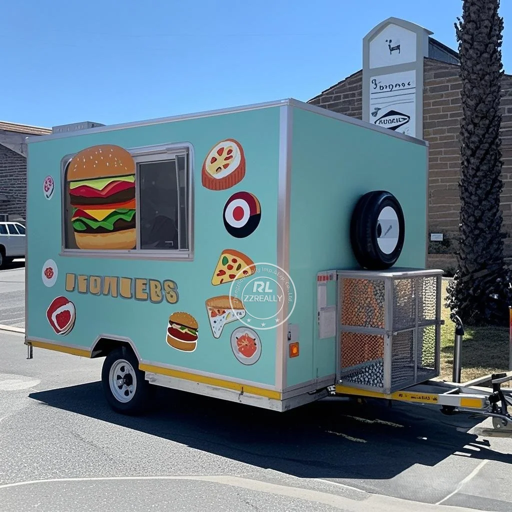 

American Mobile Snack Food Trailers DOT certification Fully Equipped Street Cart with Full Kitchen Gear