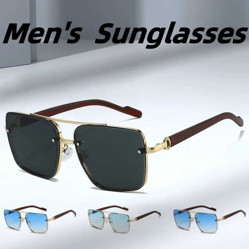 

Vintage Oversized Square Sunglasses Women Trendy Design Man Driving Sunglasses Double Bridge Pilot Sun Glasses Shades UV400Gafas