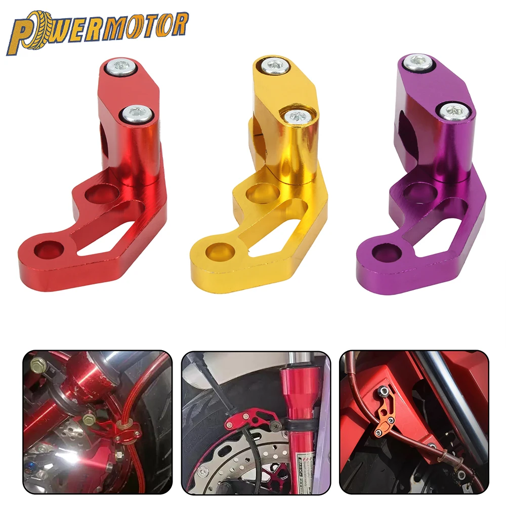 Motorcycle Oil Pipeline Brake Line Clamp Protector CNC Aluminum Oil Pipe Cable Clip Brake Cable Tube Line Clamps Universial Part