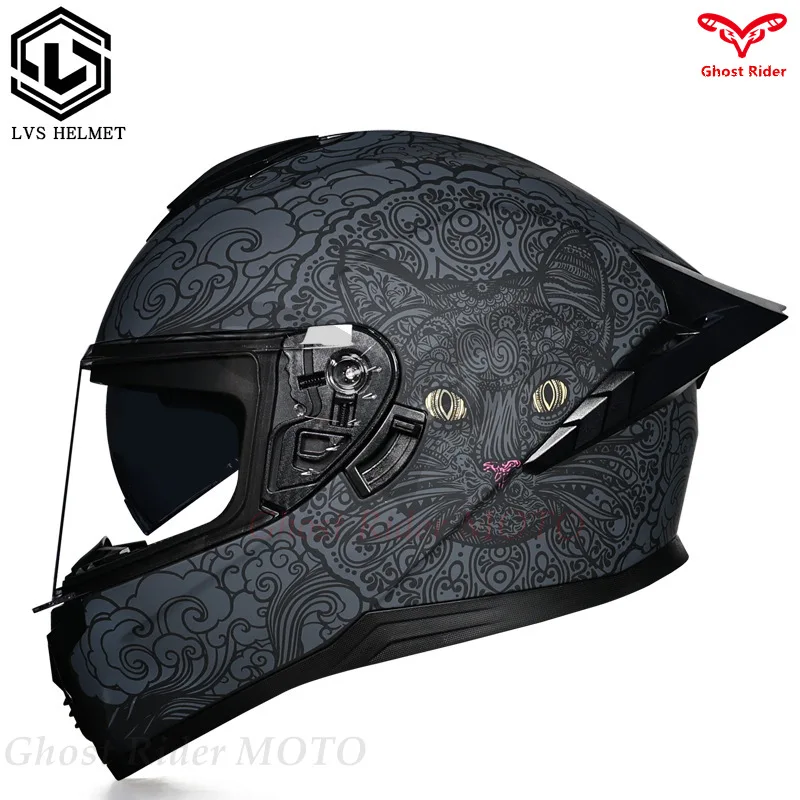 LVS upgraded DOT full helmet dual-lens helmet for men 4 season universal female rider motorcycle dual-lens helmet LVS703