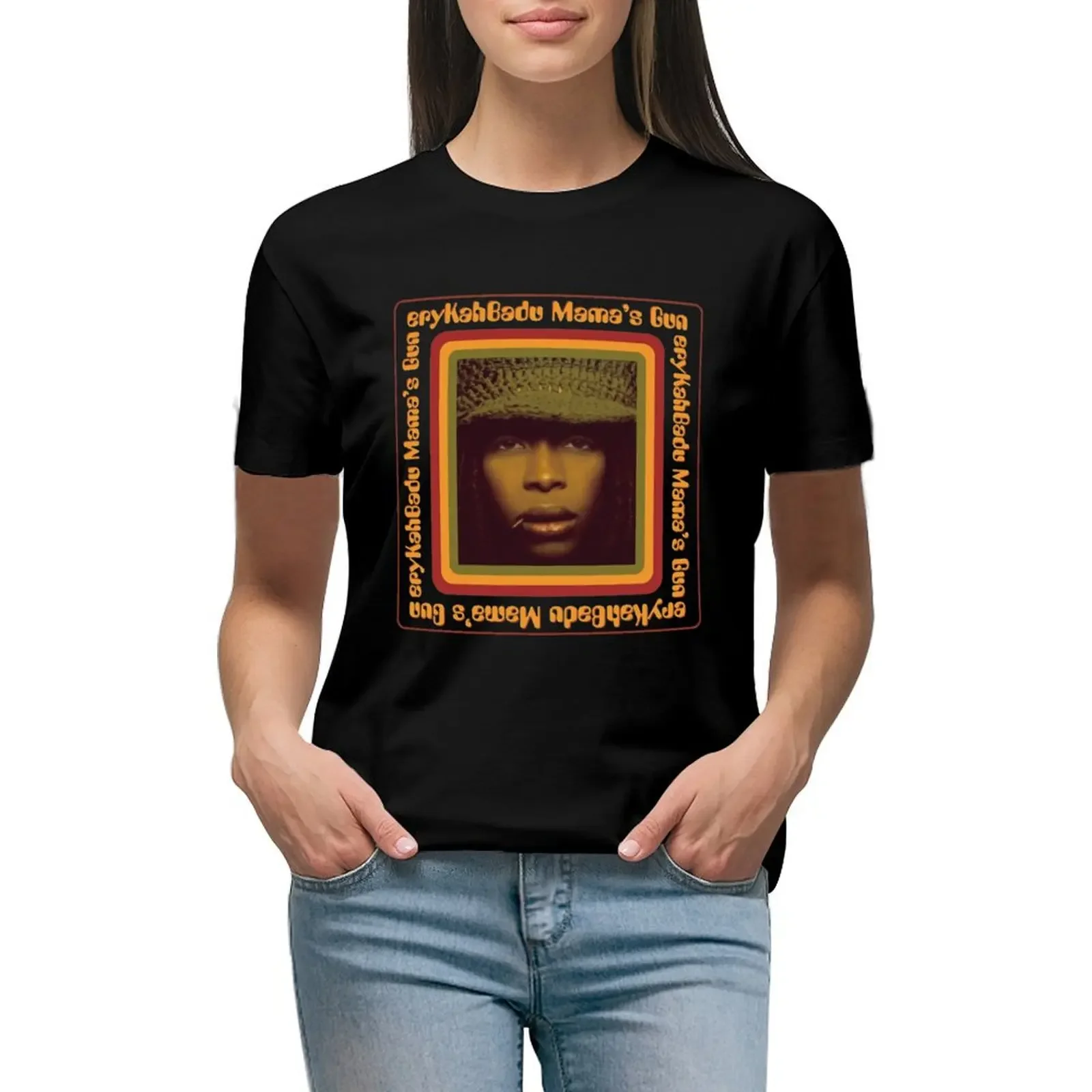 

Erykah Badu Mama's Gun T-Shirt anime clothes plus size tops new edition shirts graphic tees t shirt for Women