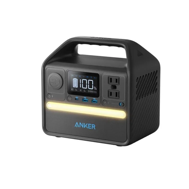 Anker 521 Portable Power Station Upgraded with LiFePO4 Battery, 256Wh 6-Port PowerHouse, 300W (Peak 600W) Solar Generator