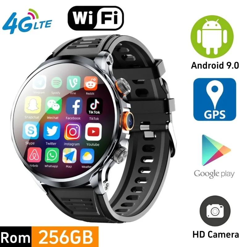 

Goldenspike H18 Смарт-часы Модные мужские умные часы 1,95-дюймовый большой экран 256 ГБ ПЗУ GPS WIFI HD-камера Функция NFC