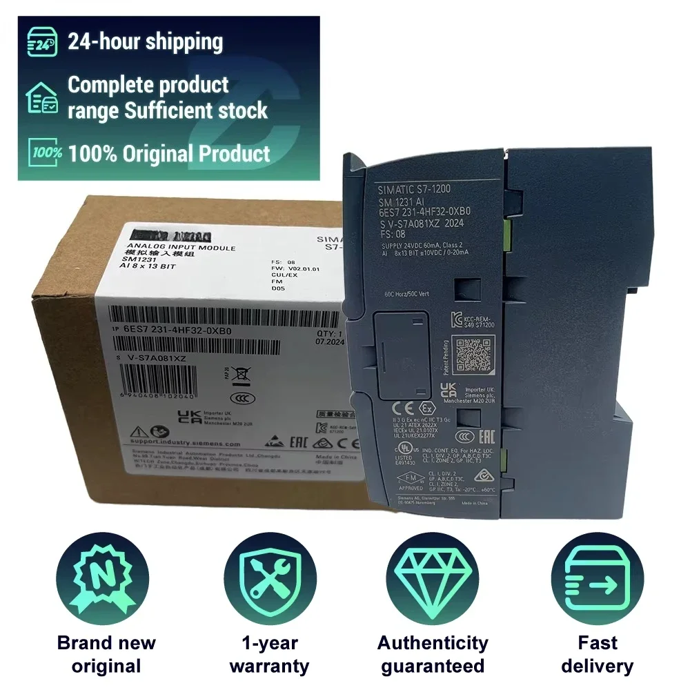 100% NEW Original Siemen S7-1200 Plc Programming Controller 6ES7231-4HF32-0XB0 SIMATIC Plc Analog Input Extension Module