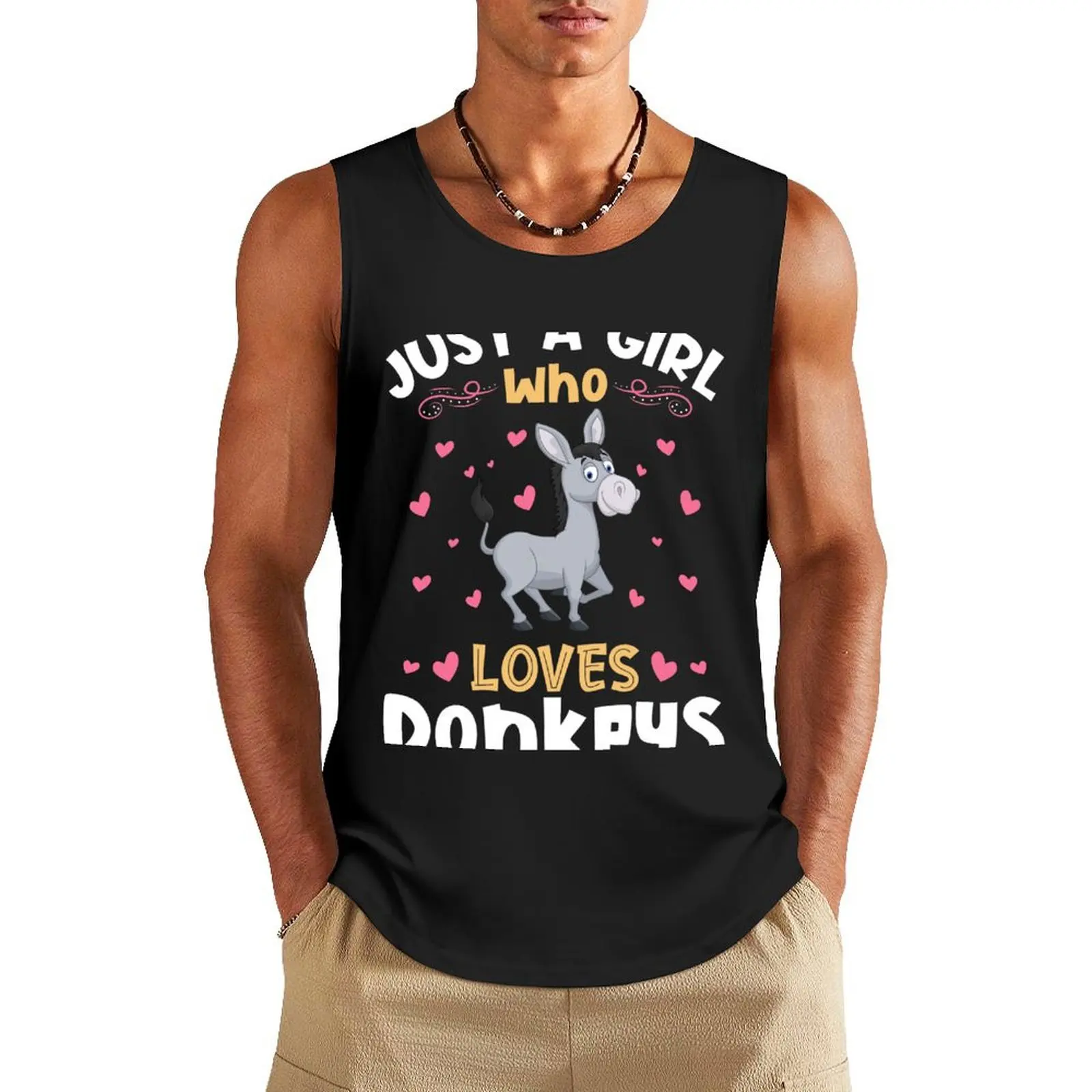 

Just a Girl who Loves Donkeys Gift Tank Top gym clothing men T-shirts men t shirt gym Men's clothes
