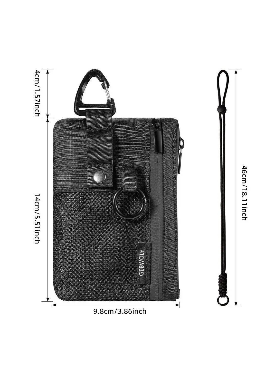 Minimalist Wallets for Women and Mens Zipper Coin Pouch with ID Card Holder Sports Water Resistant Travel Lanyard Wallet