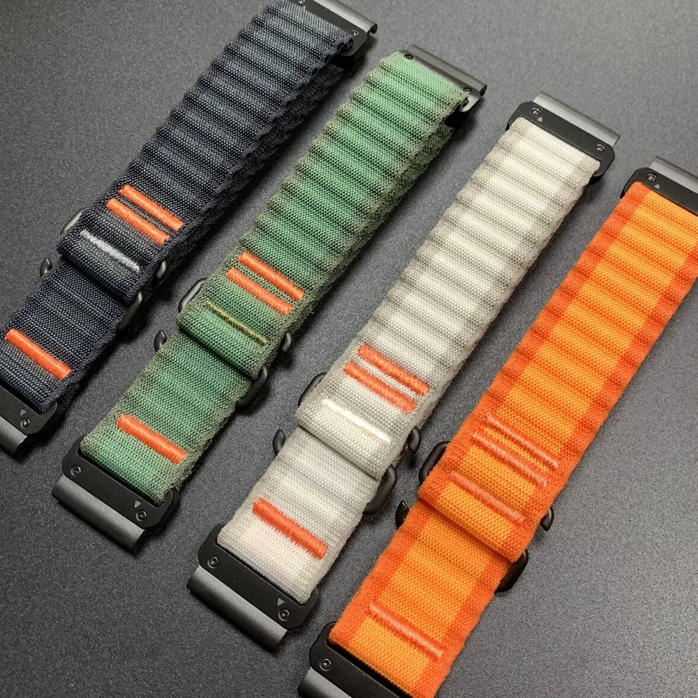 QuickFit النايلون الرياضة الفرقة ل Garmin Quatix 8/Foreunner 970/Epix Pro/Gen2 حزام Fenix E 8/INSTINCT3/إندورو 3 22 مللي متر 26 مللي متر سوار
