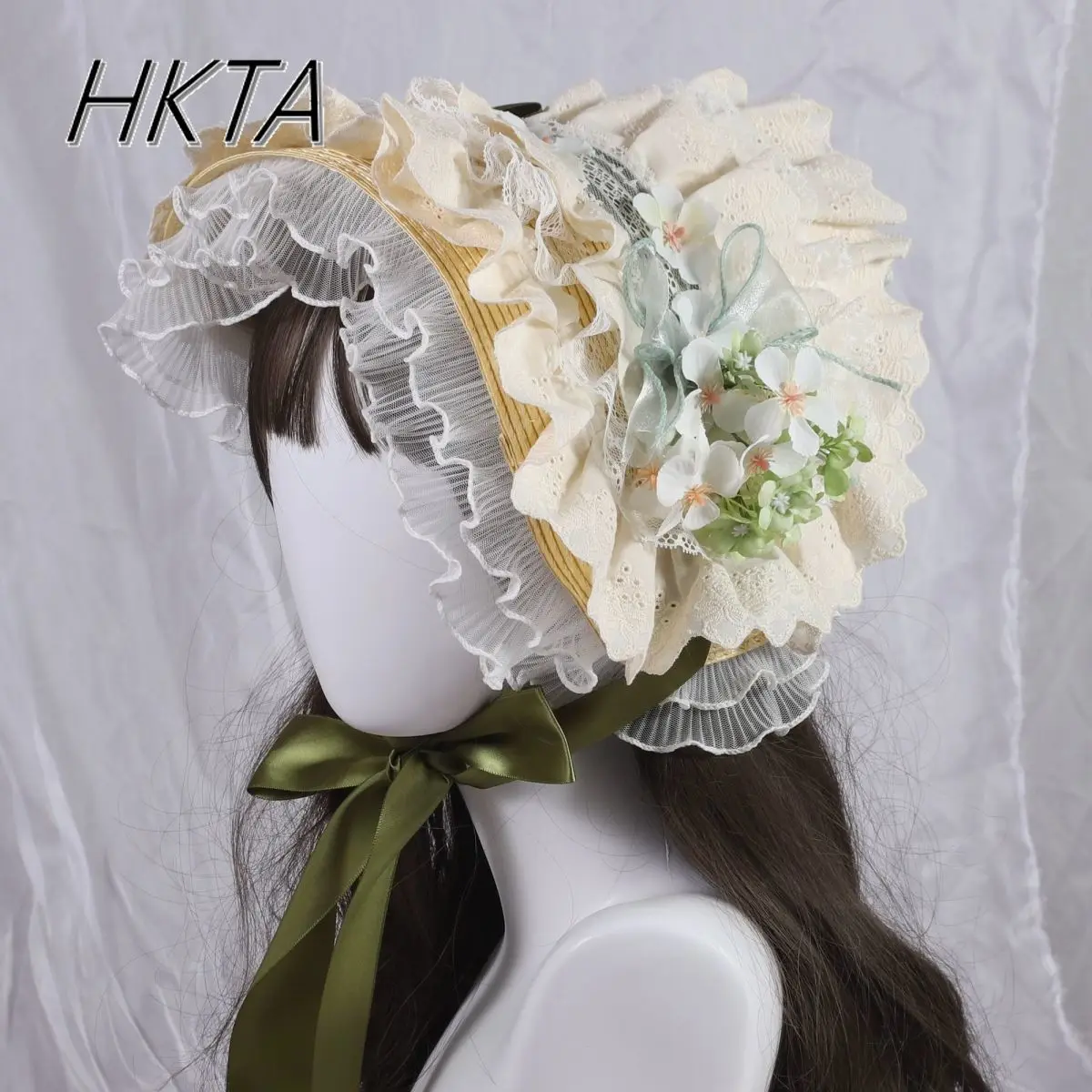 Original Lolita Kawaii Frauen Mädchen Hut BNT Pastoralen Lolita Stroh süße bogen blumen Hüte Pastoralen Hanfu Foto Cosplay Kappe Sommer