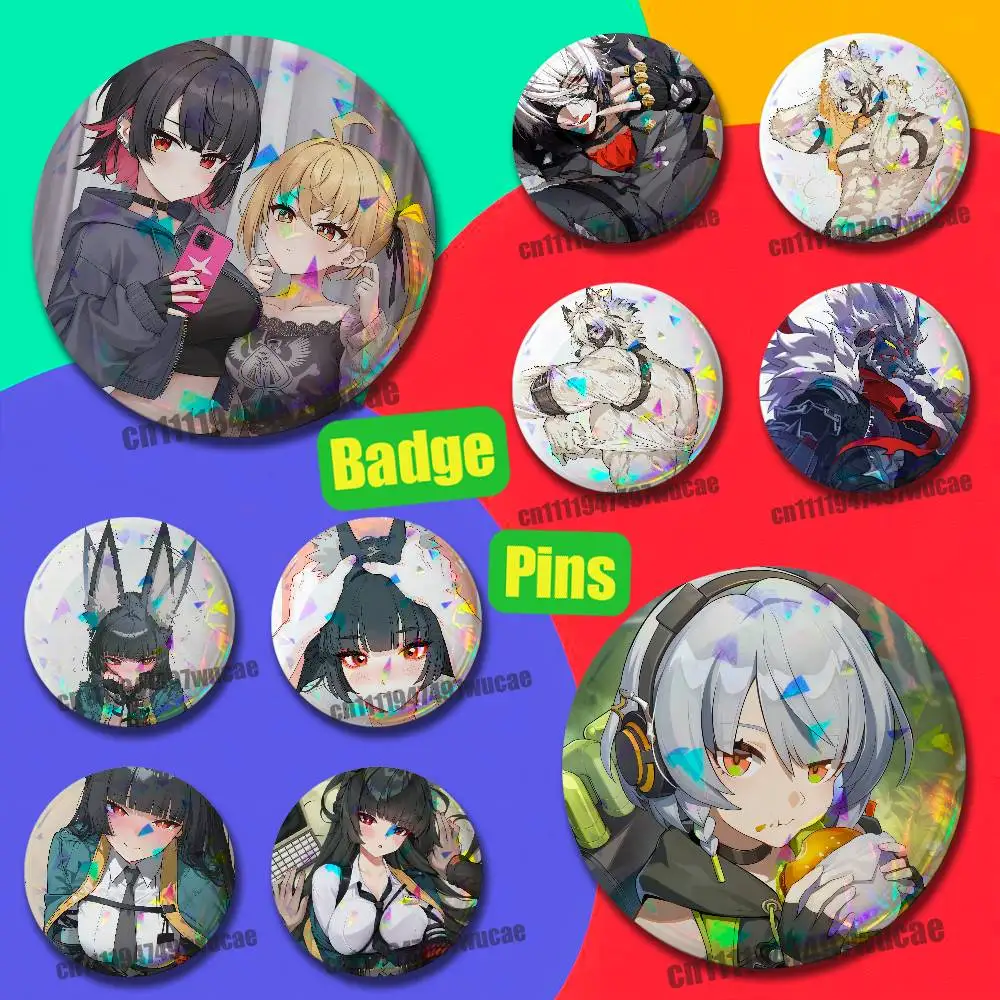 For Z-Zenless Zone Zero Lycaon Ellen Pin Case Custom Badge Emblem Insignia Brooch Button Laser Cover 44mm