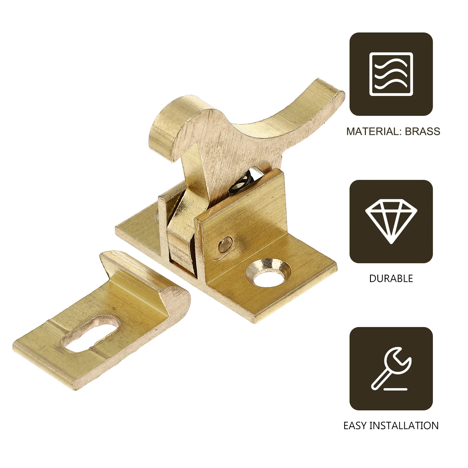 

2Pcs Brass Cabinet Door Locks Elbow Latch Catch for Furniture Security in Kitchen Bathroom Rv Applications Door Elbow Latches