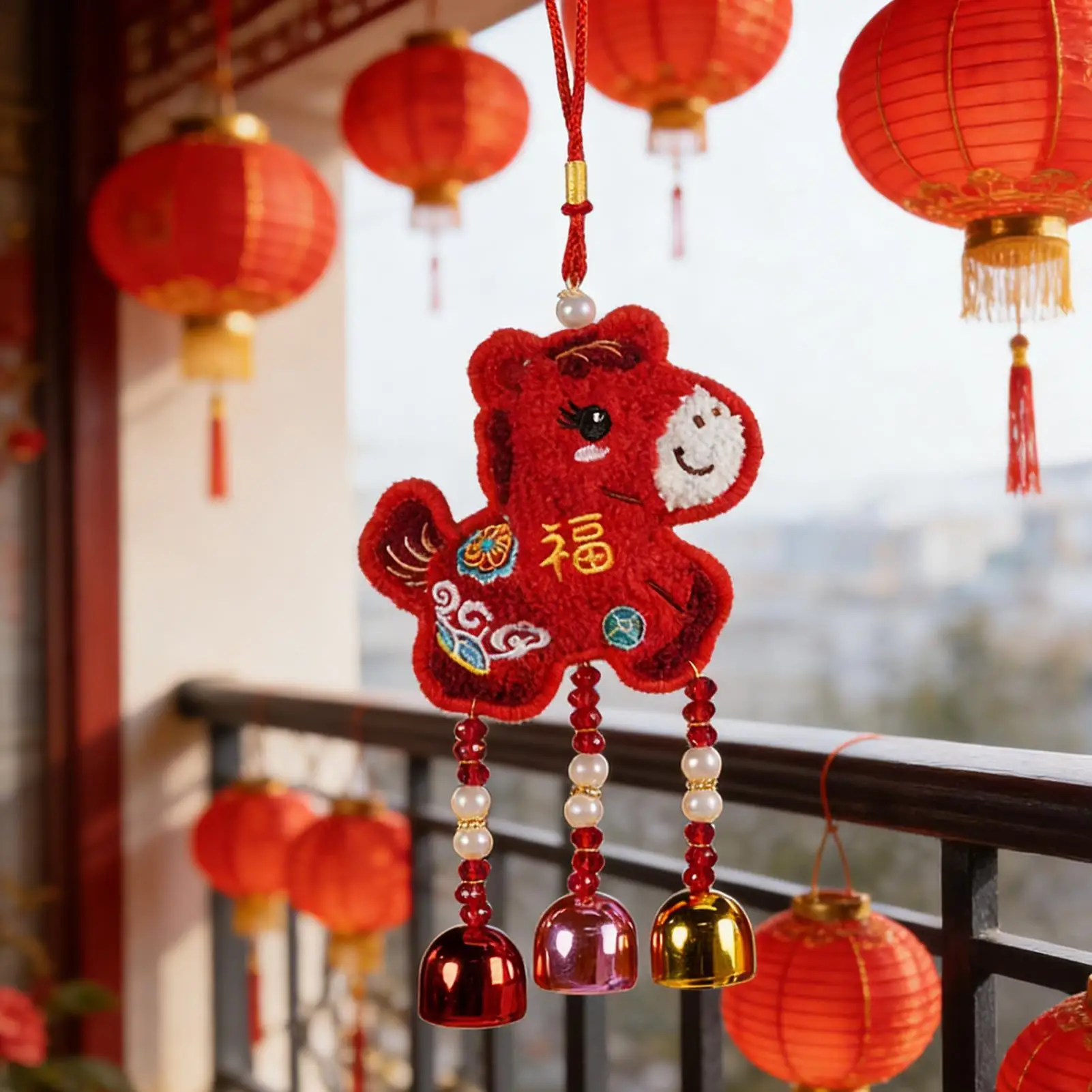Year of The Horse Decorations Fortune Cartoon Ornaments Chinese New Year Decorations for Spring Festival Home Party Door Window