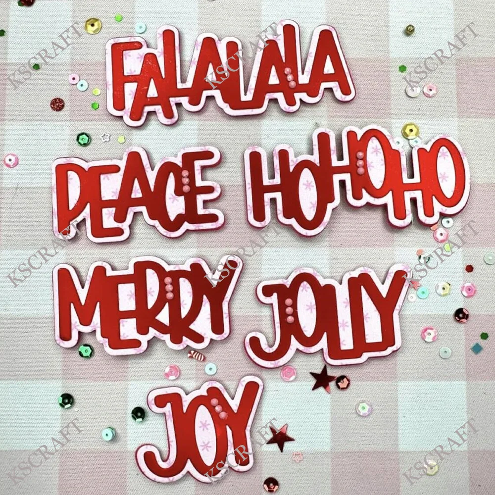 KSCRAFT Bold Christmas Words Cutting Dies Stencils for DIY Scrapbooking Decorative Embossing DIY Paper Cards