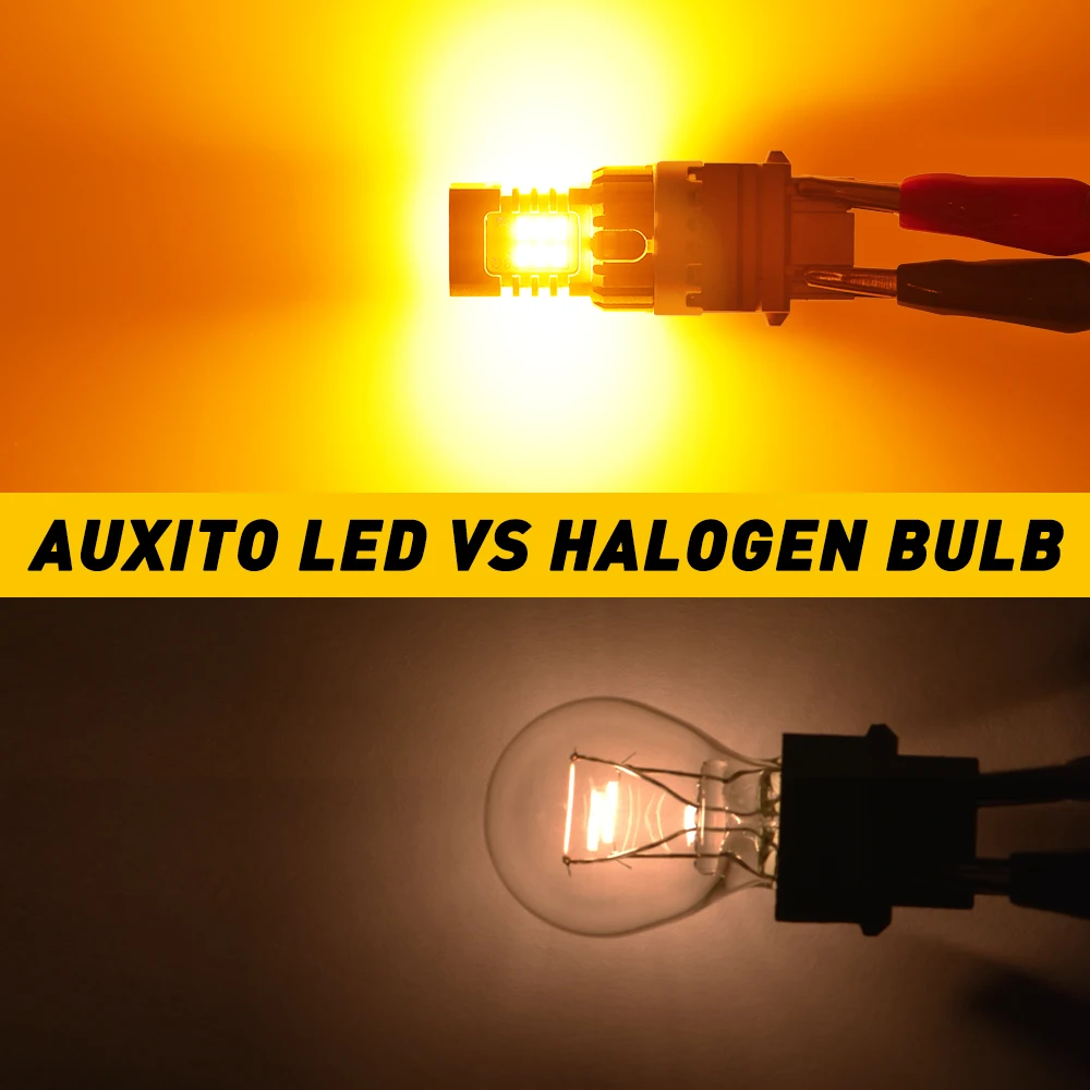 AUXITO 2 قطعة Canbus 7440 3157 LED بدوره مصباح إشارة لا فرط فلاش العنبر الأصفر T20 W21W T25 P27/7W 1156 BA15S P21W لمبة