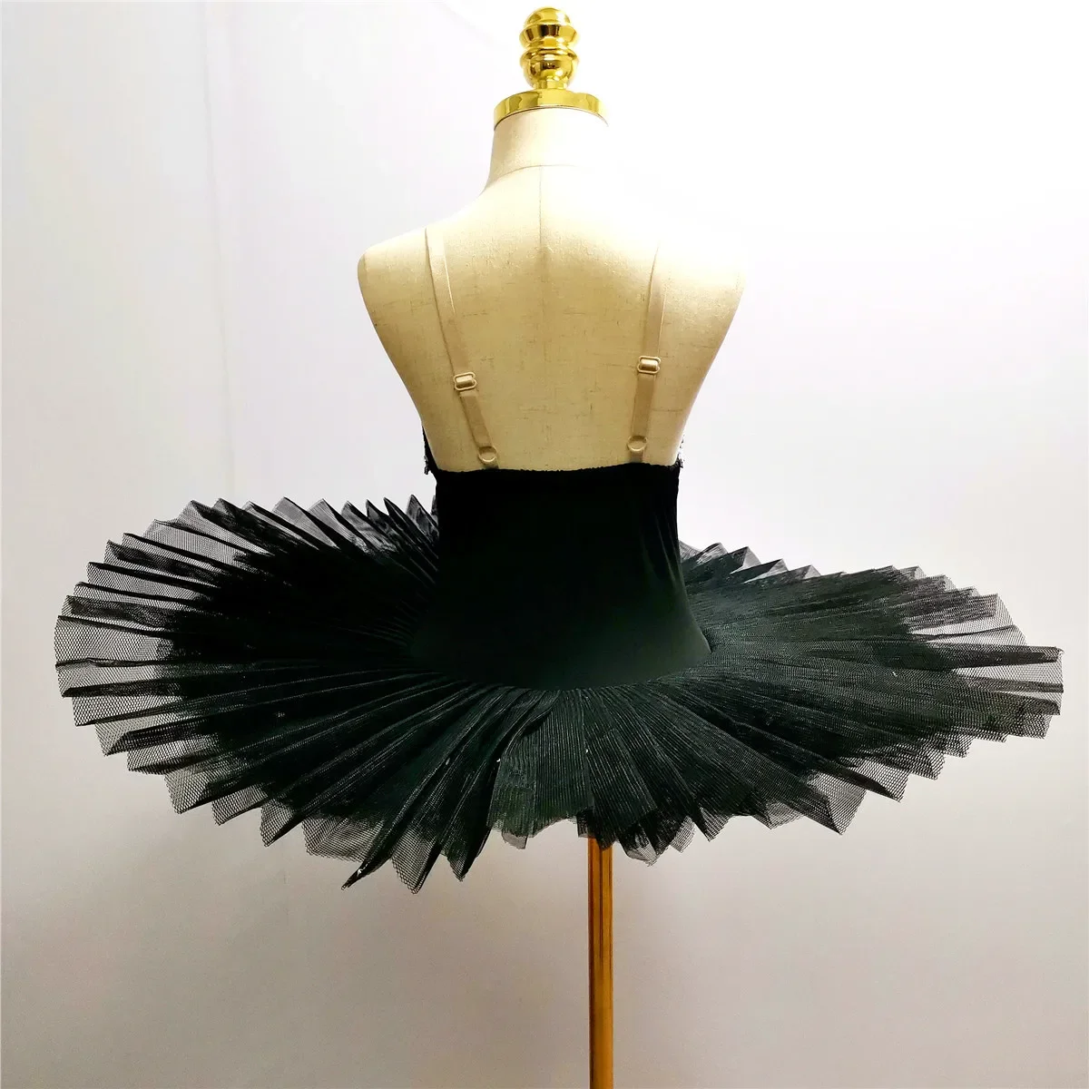 Falda de tutú de Ballet para niños, disfraces de Lago de los Cisnes, ropa de danza del vientre, vestido de actuación en escenario, negro