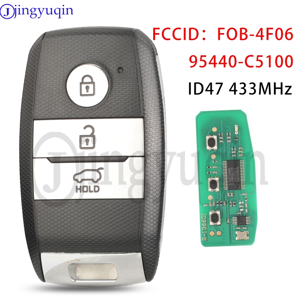 

jingyuqin 95440-C5100 FCCID FOB-4F06 ID47 433MHz Car Remote Control Key For KIA Sorento 2015 2016 2017 2018 Keyless Go Card