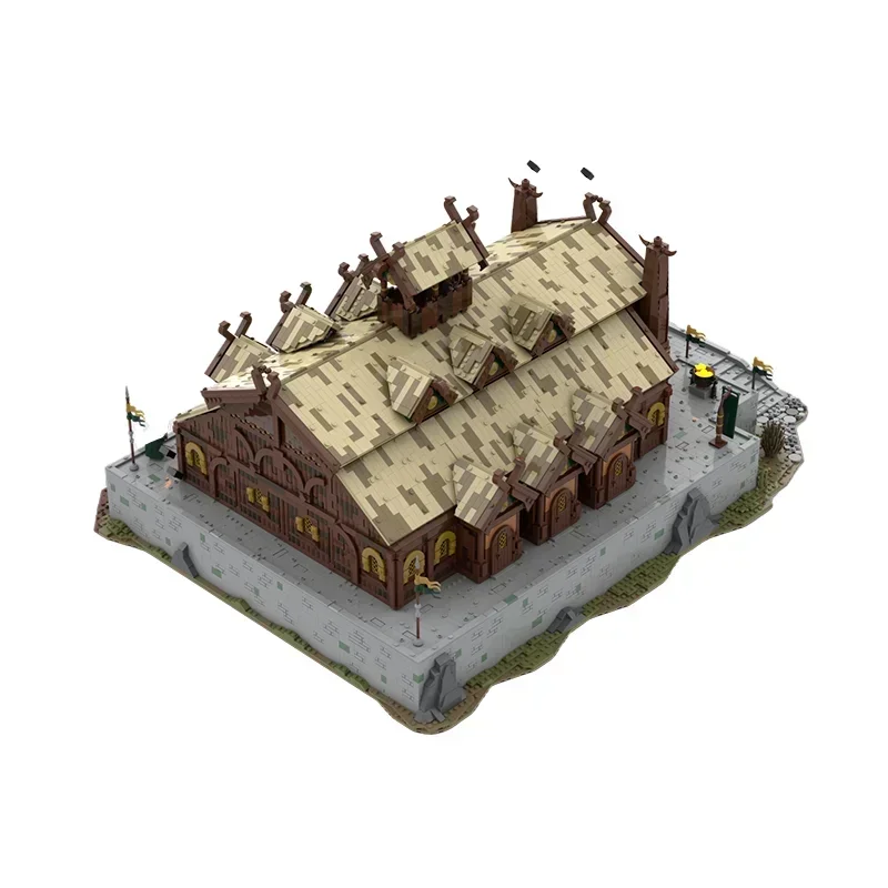 Magiczne Pierścienie Film Moc Klocki Konstrukcyjne UCS Medu seld Złota Sala Model Technologiczny Cegły DIY Średniowiecze LOTR Zamek Zabawki