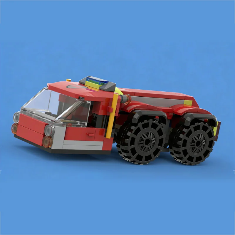 Veicoli di salvataggio urbani Modello MOC Mattoni da costruzione Aeroporto Camion dei pompieri Tecnologia modulare Regali di festa per bambini Assemblare giocattoli Vestito