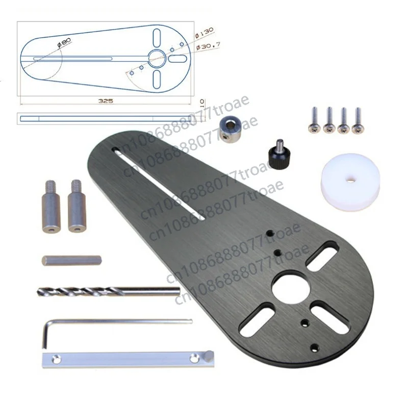 Trimming machine, cutting circle, milling circle, machining circle, slotting, woodworking tools