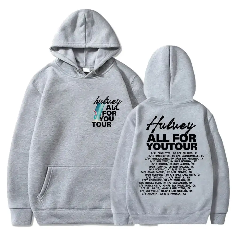 بلوزات Hulvey Hoodie All For You Tour Merch للنساء والرجال بأكمام طويلة