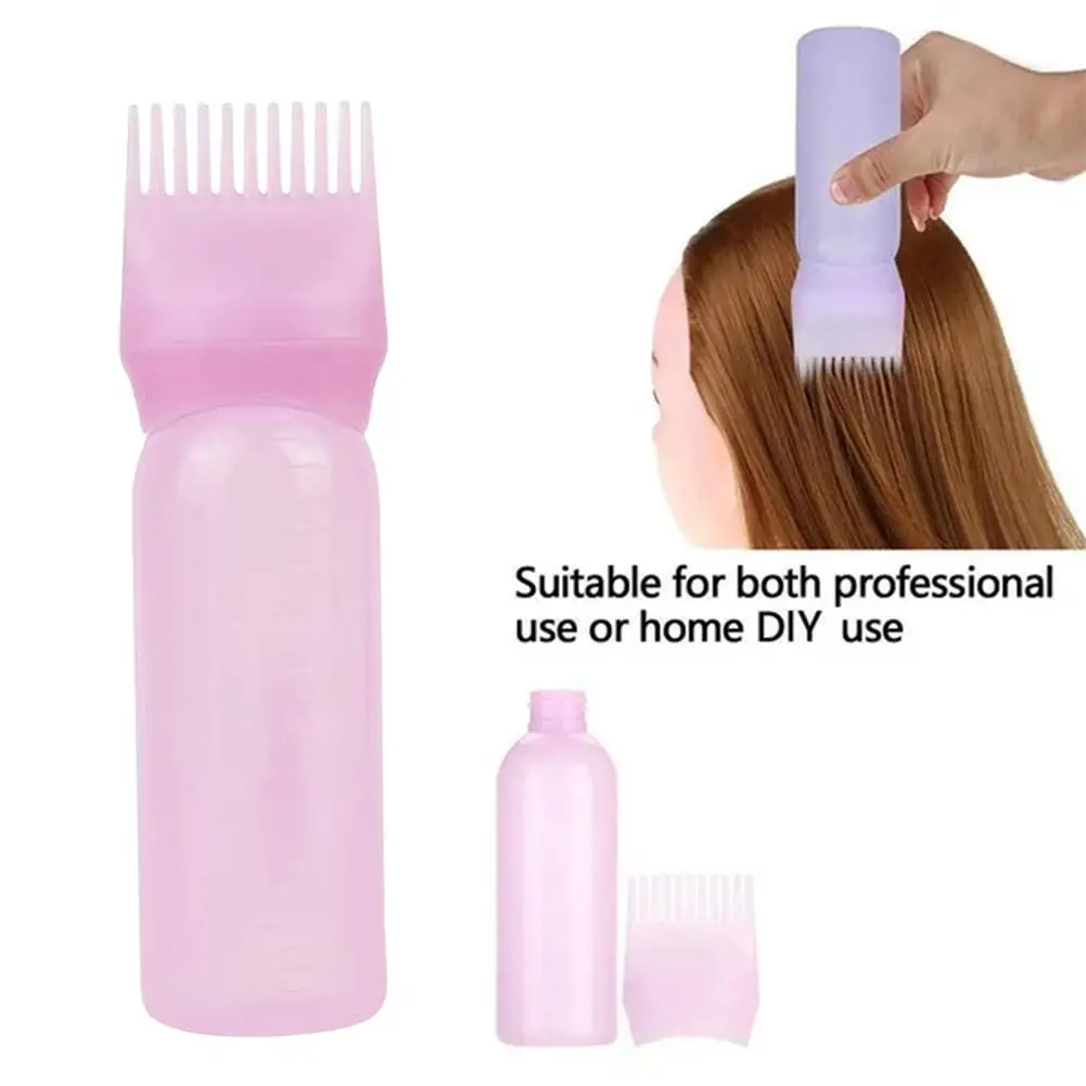 Botol aplikator sisir kosong, 60ml pewarna rambut, pencelupan dan alat perawatan kulit kepala Salon tata rambut esensial F7t9