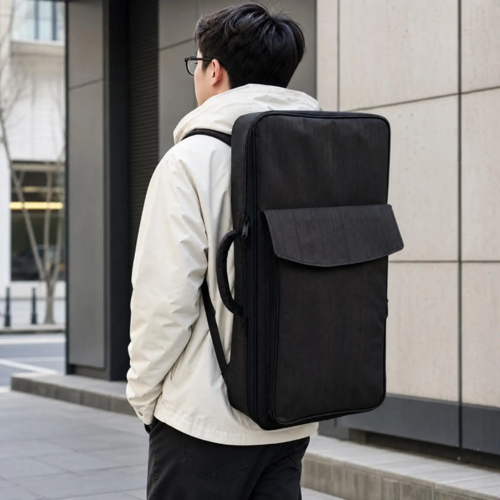 Portable Flute Case Backpack Shock Absorbing Oxford Fabric Instrument Holder for Lessons Rehearsals Travel