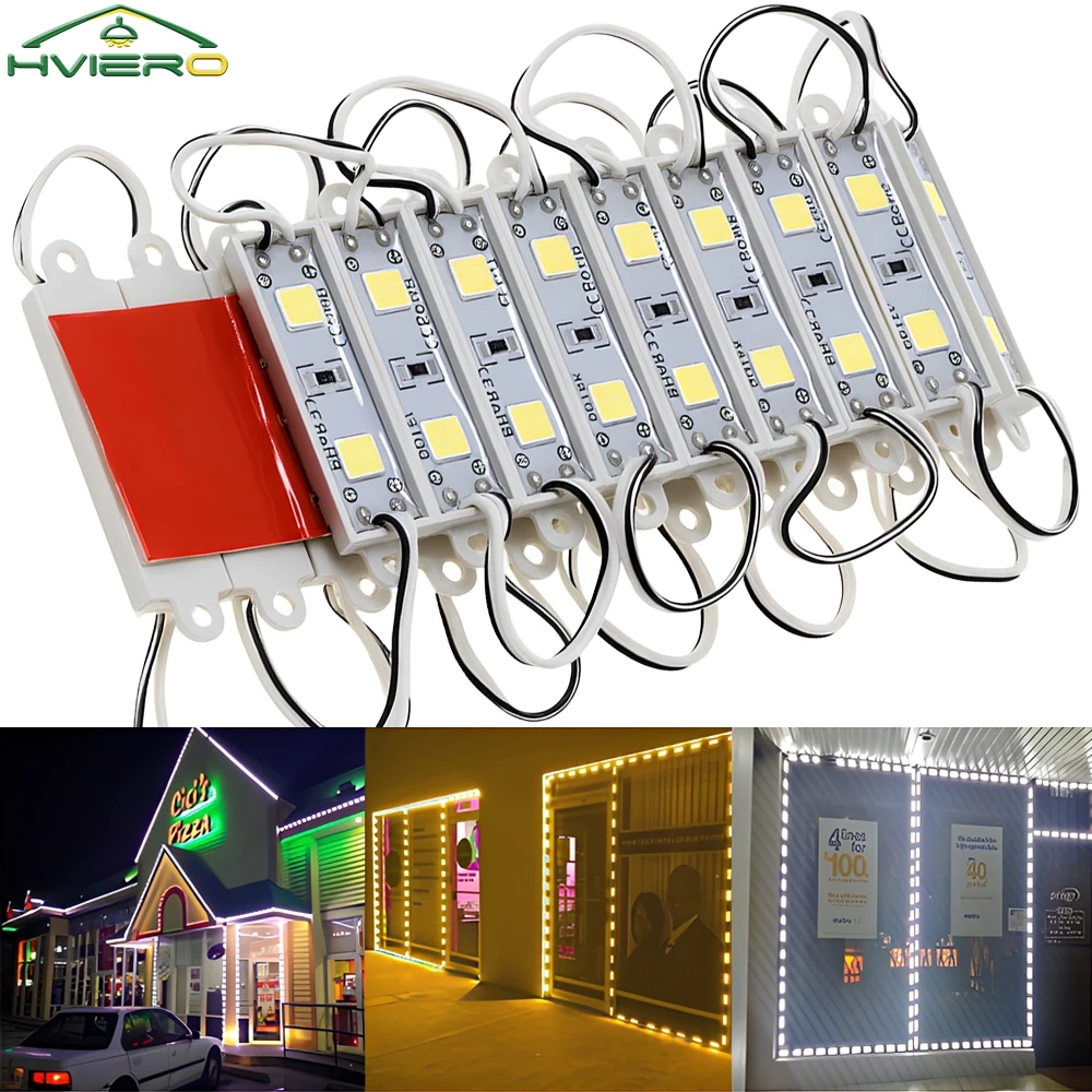 20Pcs Mini Led 5050 3528 Module DC 12V 5054 2LED Modules Waterproof Backlight TV LAMP Advertisement Lights Design Brighter Lamps