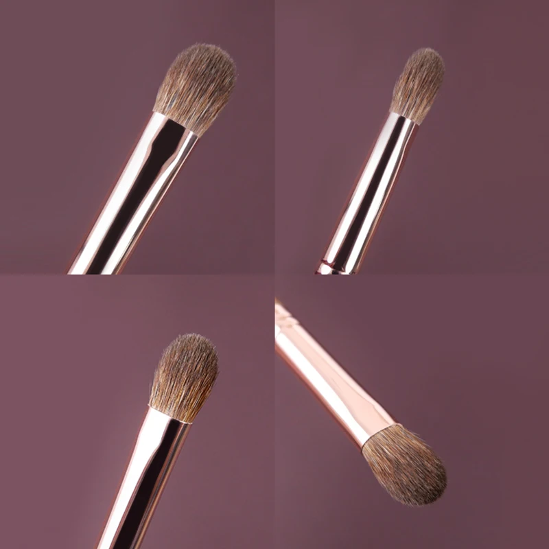 Wysokiej klasy pędzel do makijażu ze włosia zwierzęcego; delikatny w dotyku, naturalny uchwyt z litego drewna; do użytku pod oczy.