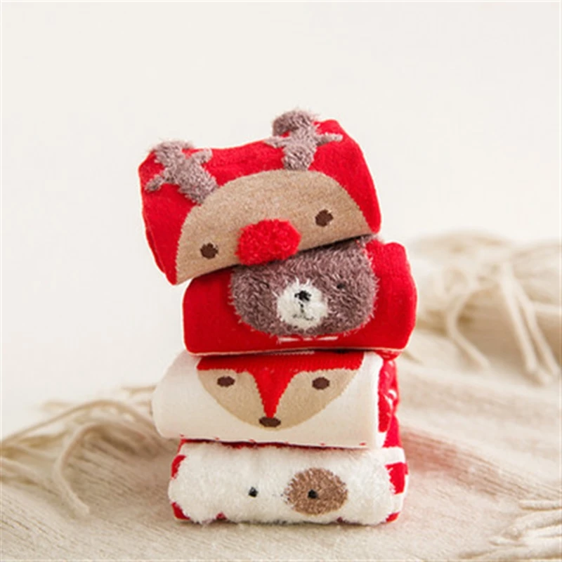 

4 Pairs Christmas Socks Cartoon Ornaments Merry Christmas Decorations For Home Christmas Gifts Xmas Happy New Year Supplies