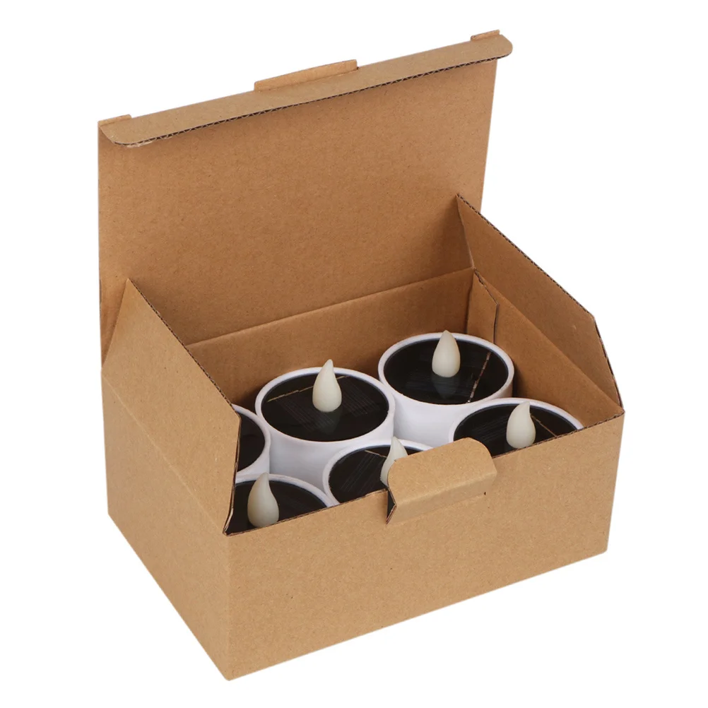 

4Pcs LED Flameless Solar Light Yellow Flicker Waterproof for Garden Party Wedding Holiday Decor Solar Power Lights