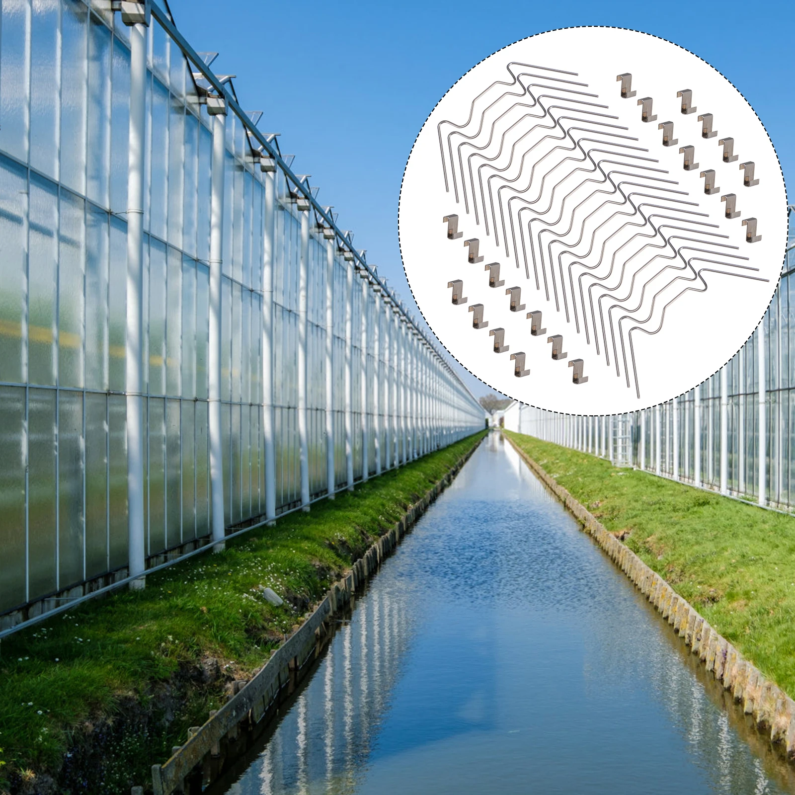 

100pcs Stainless Clips for Greenhouse Fixing Greenhouse Glass Fixing Clamp Glass Frame Clip Plant Accessories Garden Supplies