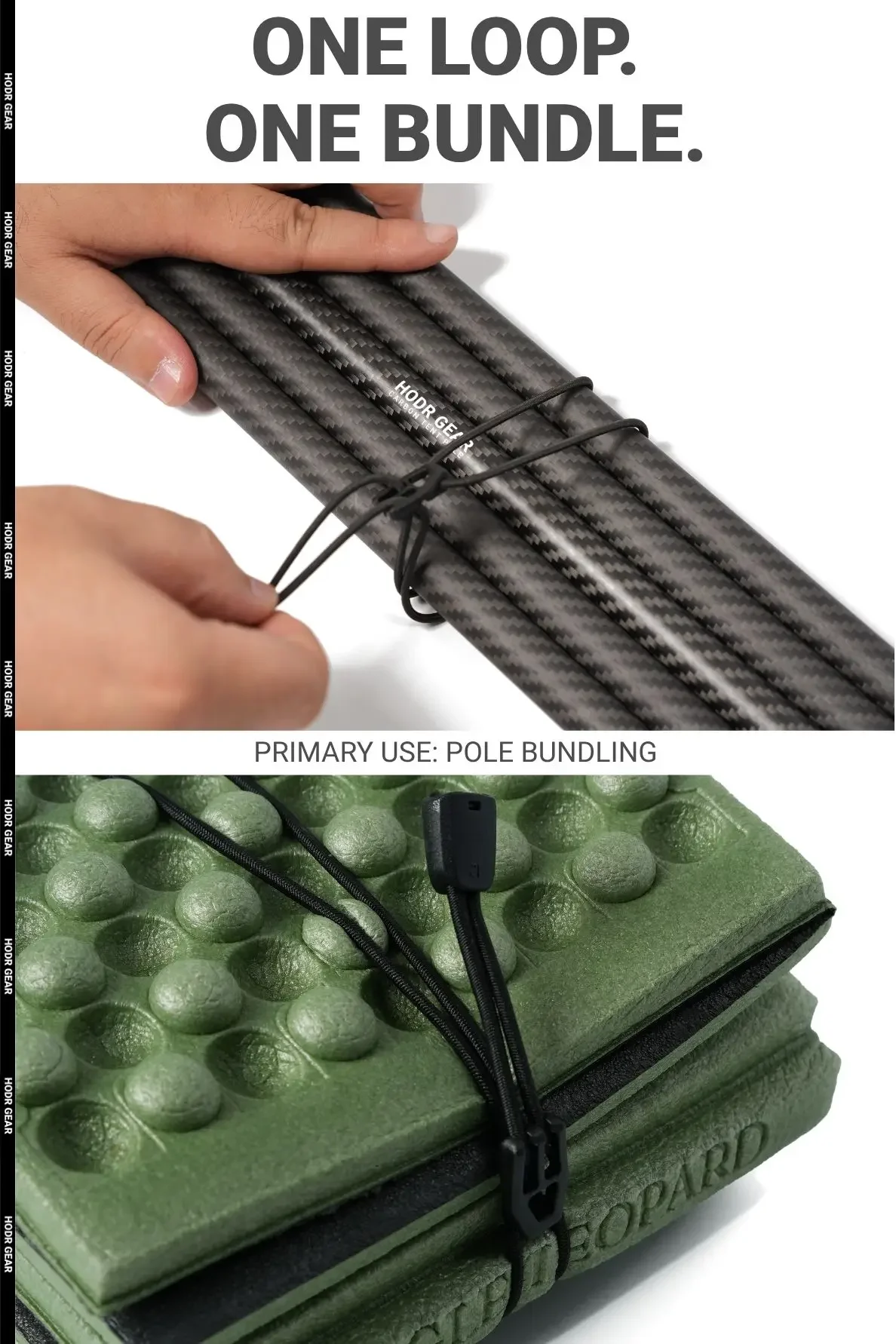 [HODRGEAR] Schlaufenbinder 2er-Pack Ultraleichte Elastische Ausrüstungsbinden 10g Set Nifco Hardware Wiederverwendbar für Zeltstangen, Planenstangen, Schlanke Camping- und Wanderstangen – Detail 3