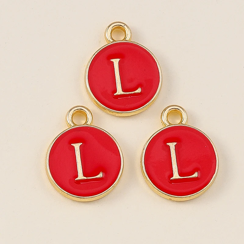 Leslie 20 Stück Niedliche Rote Doppelseitige Mini-Alphabet-Anhänger mit 26 Buchstaben für DIY-Namensschmuck, Halsketten, Armbänder und Ohrringe – Detail 11