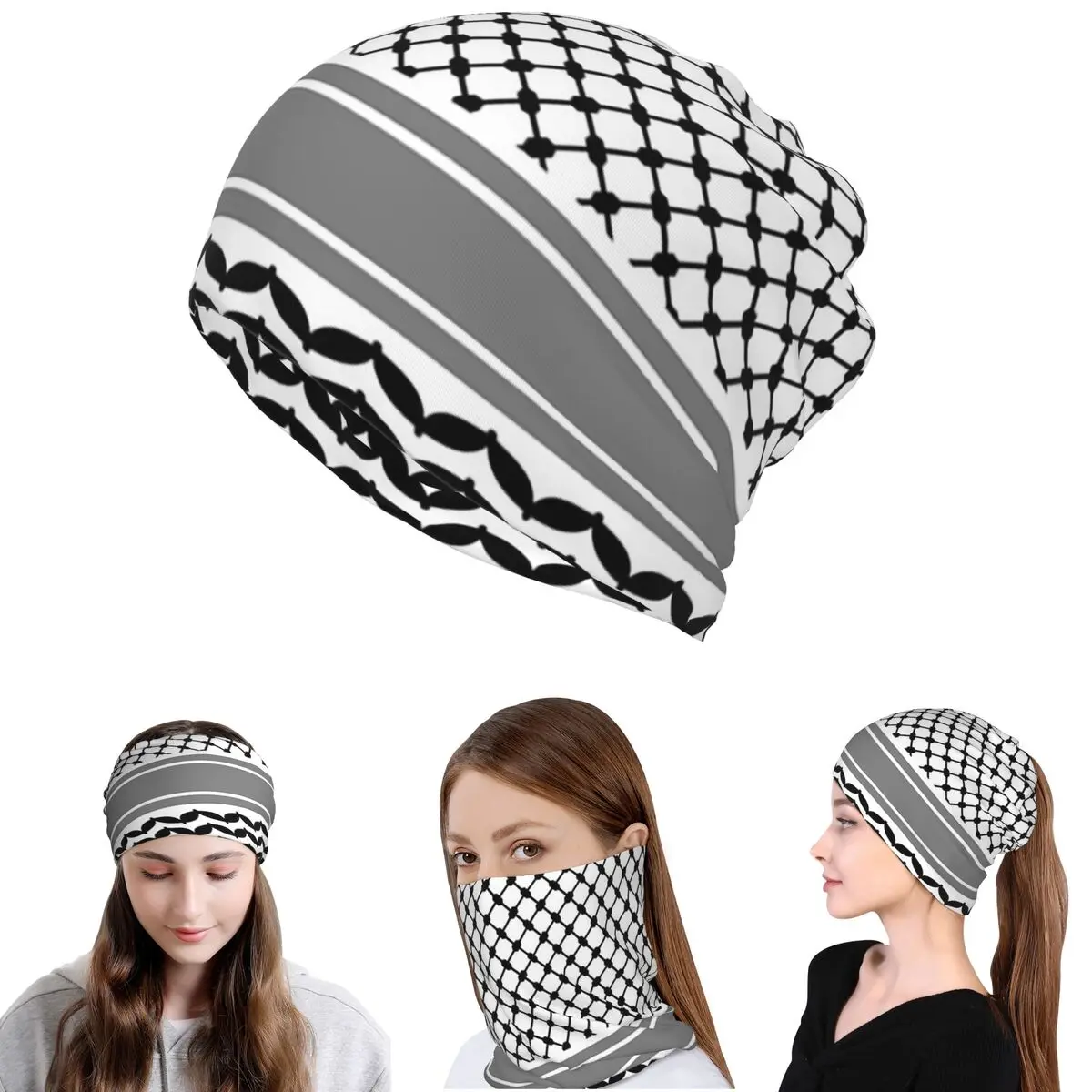 

Palestinian Keffiyeh Bandana Neck Cover Magic Scarf Multi-use Balaclava Beanies Hat for Men Women Adult Breathable