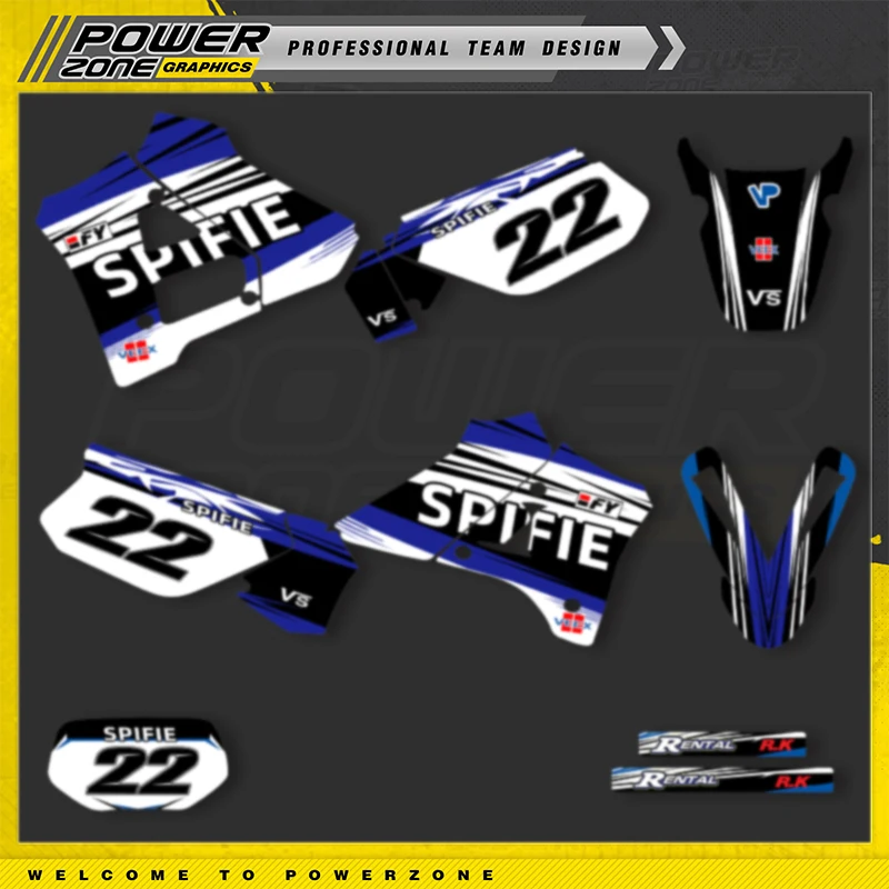PowerZone Custom Team Graphics Decals Sticker Kit DECO Dekor For YAMAHA DT125R 150R 200R