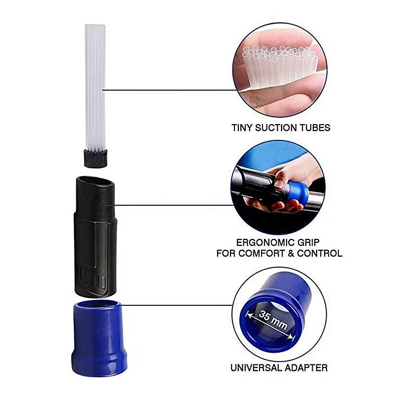 Multi-tube Vacuum Straw Cleaning Brush Tubes Dust Cleaner Remover for Keyboard Car Gap Dust Vacuum Attachment Dirt Clean Tools