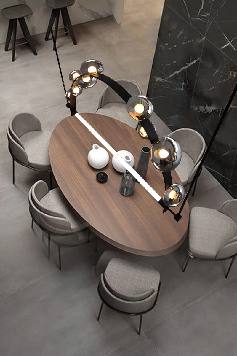 Caren Lighting Lampadari di lusso contemporanei Goccia di rugiada Bagliore celeste abbraccio semplicità finiture eleganti sala da pranzo