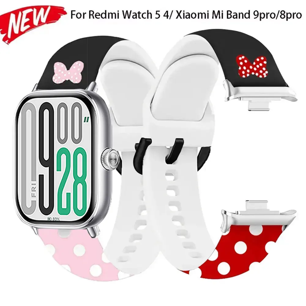 Silicone Strap For Xiaomi Mi Band 9/8Pro Replacement Women Men Sport Smart Watch WristBand Bracelet For Redmi Watch 4 5 Band